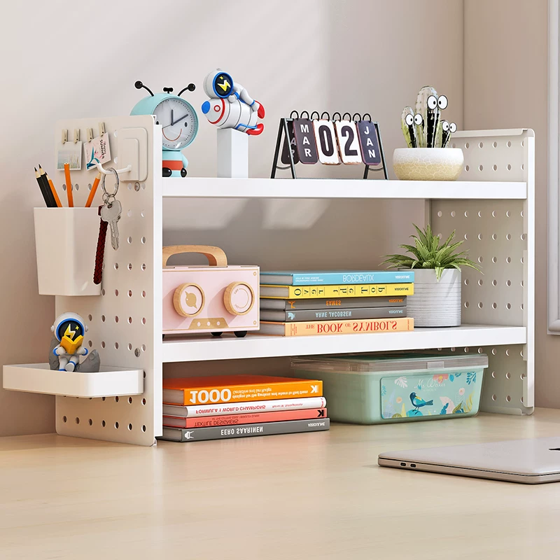 ChangHengli, two dollars of surprisingly functional desk organization ChangHengli budget desktop shelf with pegboard back