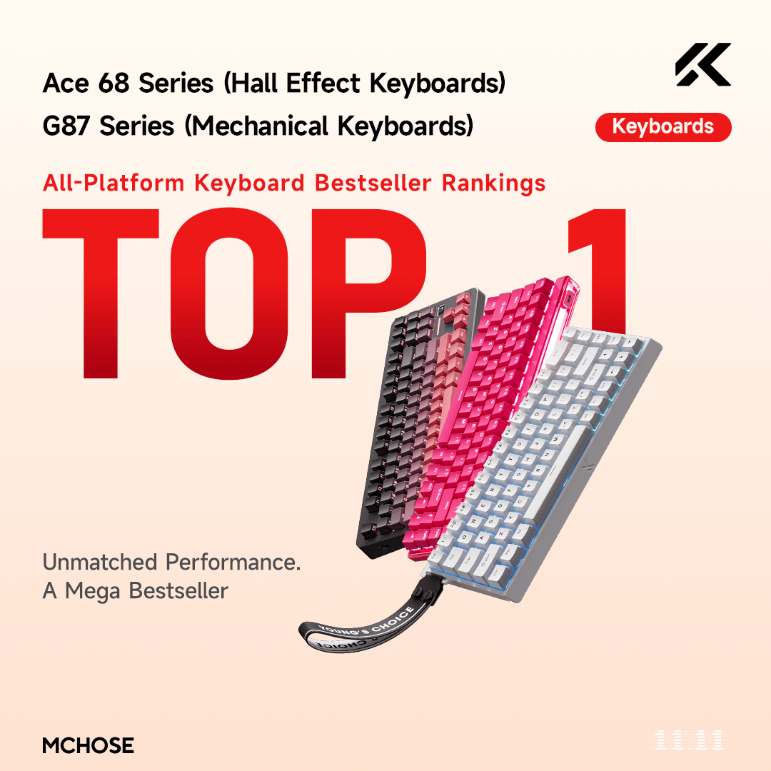 MCHOSE Ace 68 and G87 keyboard lineup